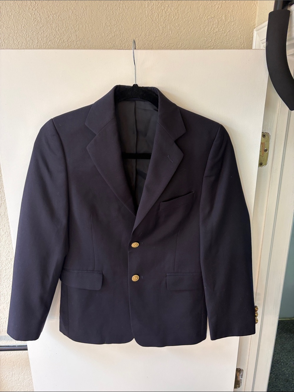 Boys Lord & Taylor Navy Formal Blazer with Gold Buttons  Sz 12R